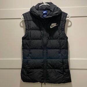 Nike Black Cowl Neck Puffer Vest - Size XS